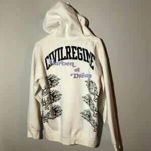 Civil Regime "Garden of Dreams" limited edition white hoodie rose graphics 205 M